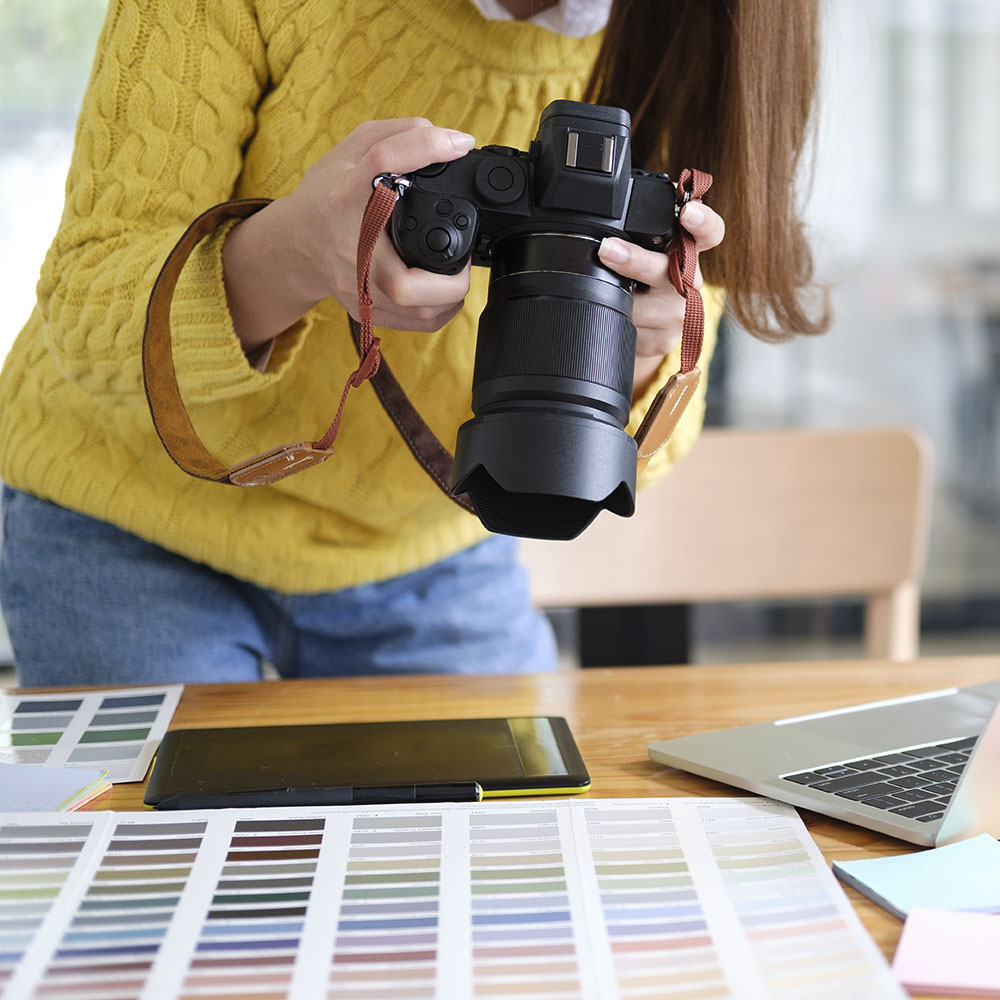 Young Asian Graphic Designer Working on Computer.